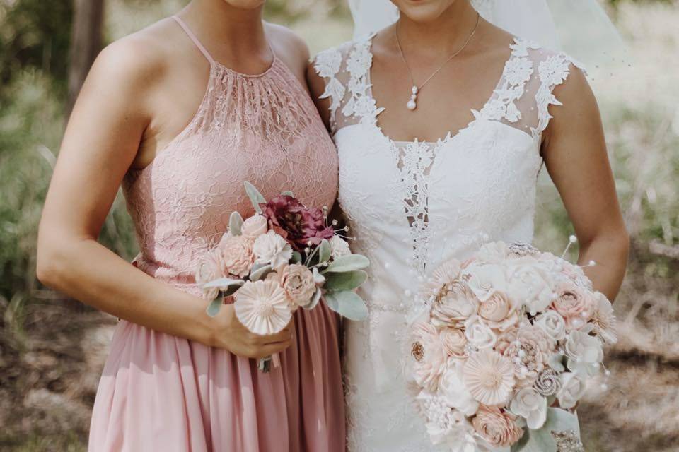 Bride with bridesmaid