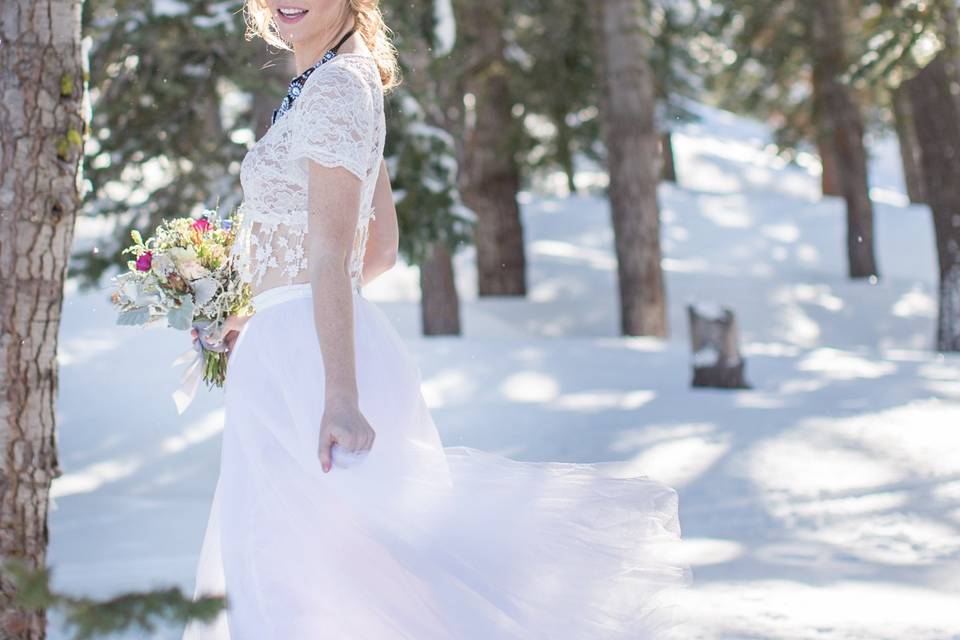 Schaffer's camp bride in snow