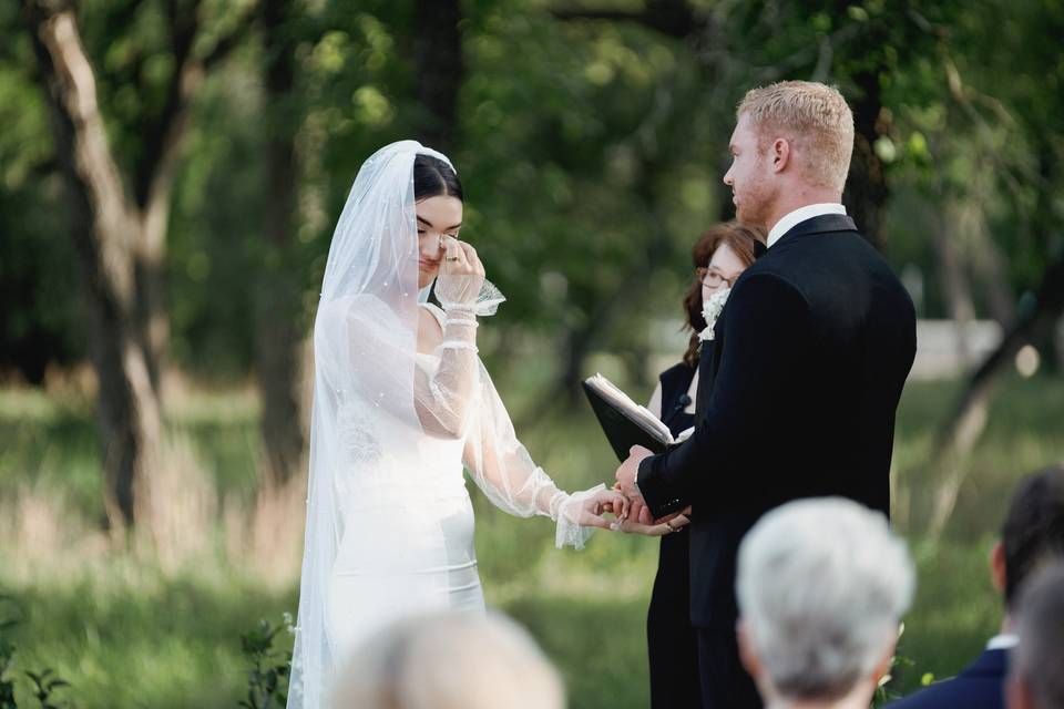 Moved by his vows.