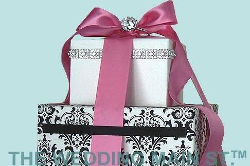 Damask Ivory Pink Card box