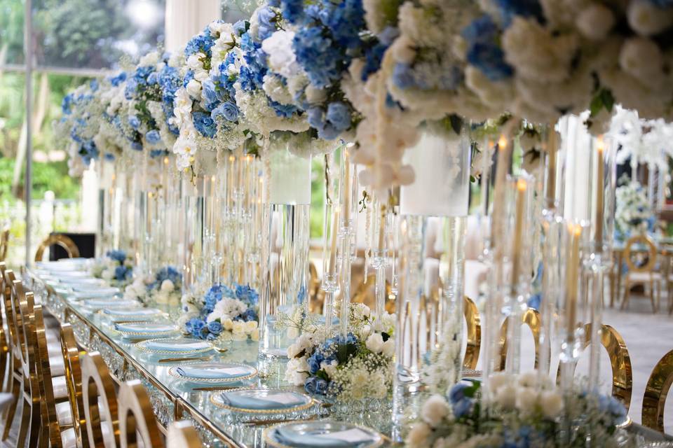 Tall centerpieces.