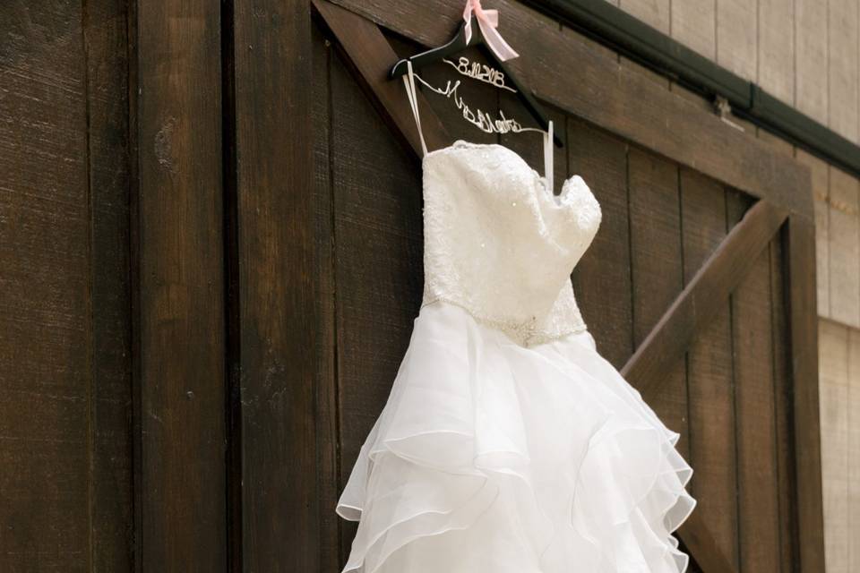 Dress on barn doors