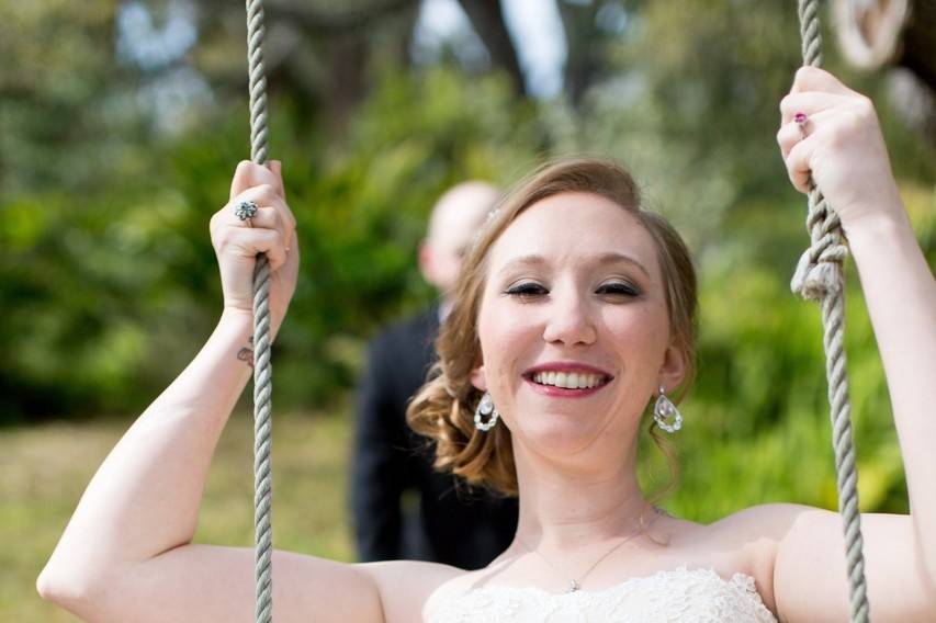 Bride on a swing