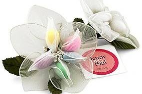 Each handcrafted lily is filled with delectable Jordan almonds.