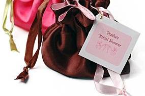 Place trinkets or confections in these chic satin jewelry pouches.