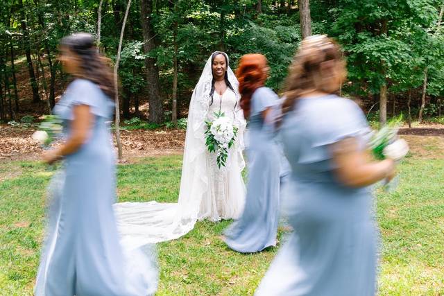 Bridesmaids and bride fun phot