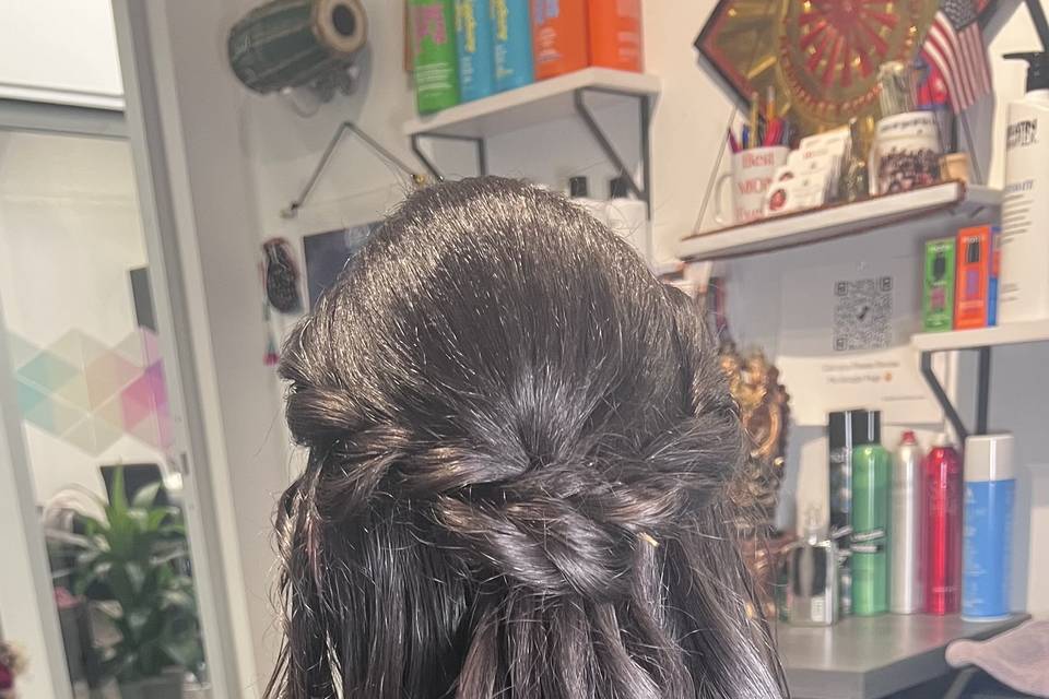 Half up curled styled