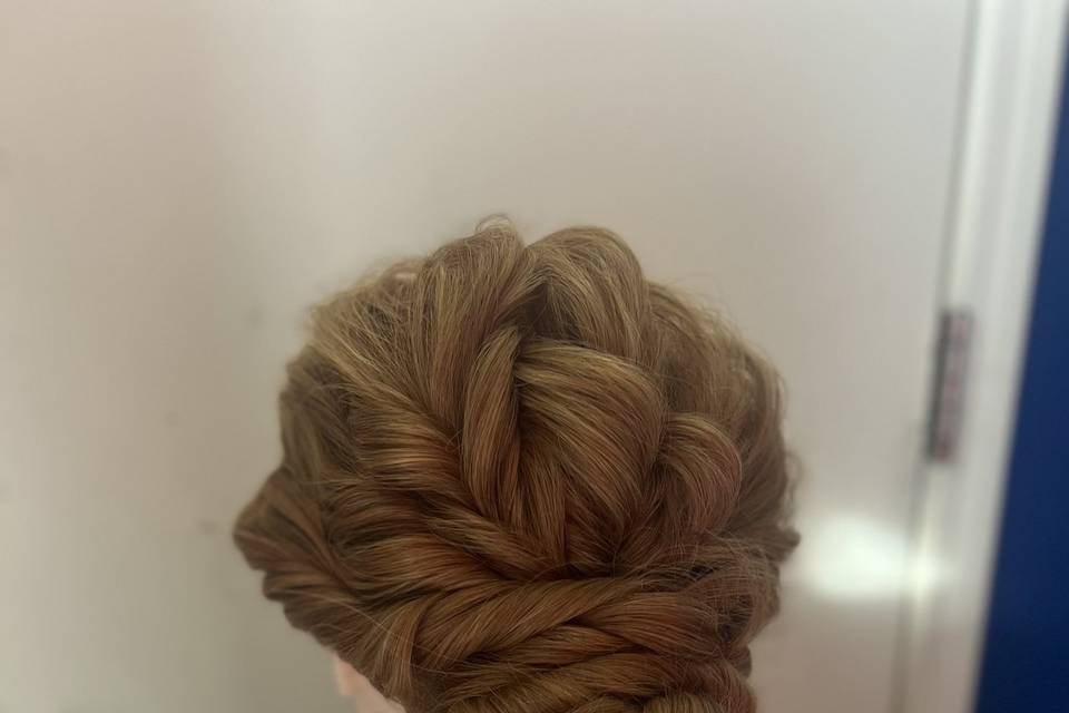 Soft twists textured low updos