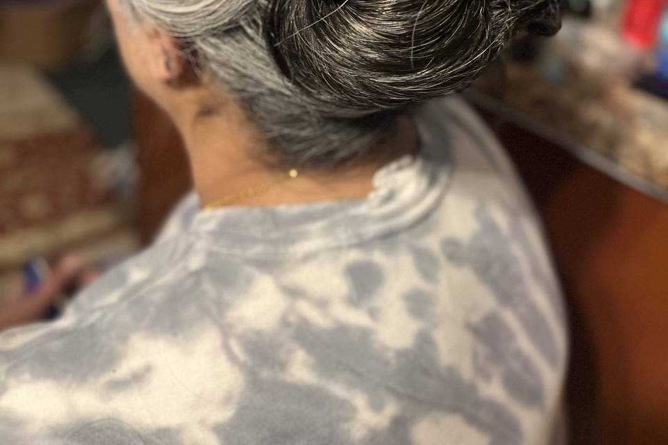 Rose style high bun