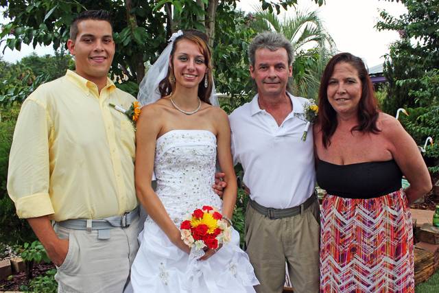 The couple with the groom's parents.
