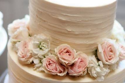 2-tier floral wedding cake