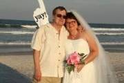 Newlyweds at the beach