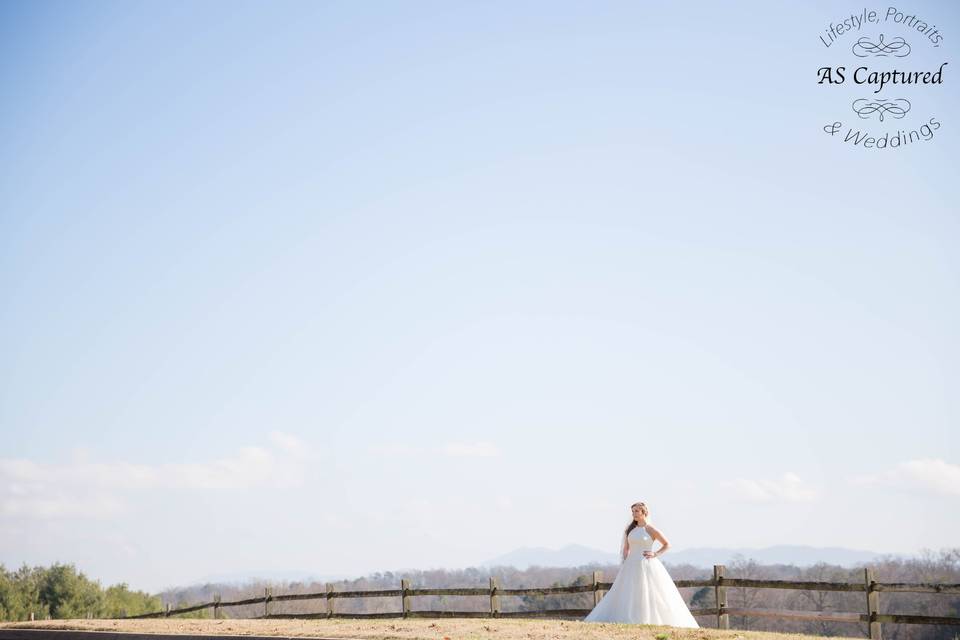 Bride with Mountain background
