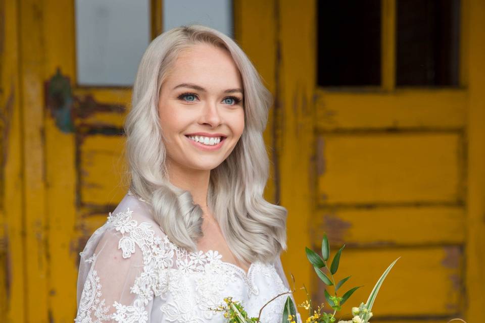 Bride with Yellow Flowers