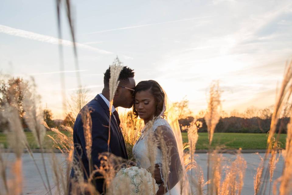 Bride & Groom at Sunset