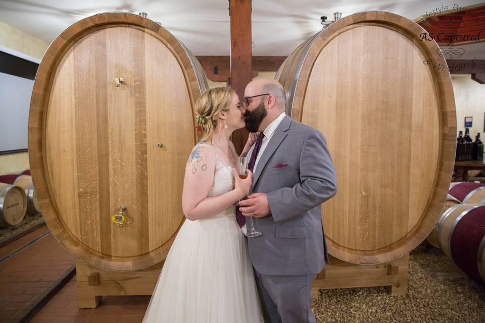 Bride & Groom at Winery