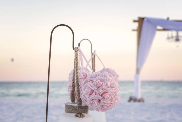 Beach wedding setup