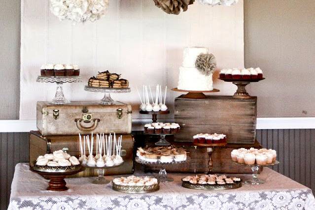 Champagne + Lace Dessert Station // Bridal Shower