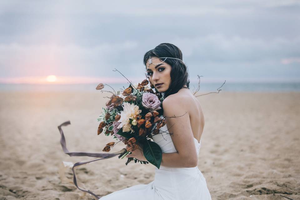 Bride in the beach