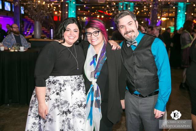 AWE Productions owner, Jenn Reyes, with another happy couple at the end of the reception!
