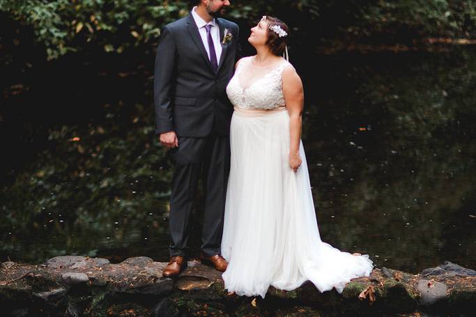 A moment to take it all in and reflect! Photo by Fischers Handmade. October 2015 garden wedding.