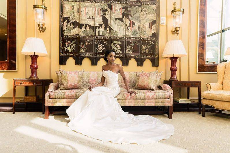 Bride on the sofa