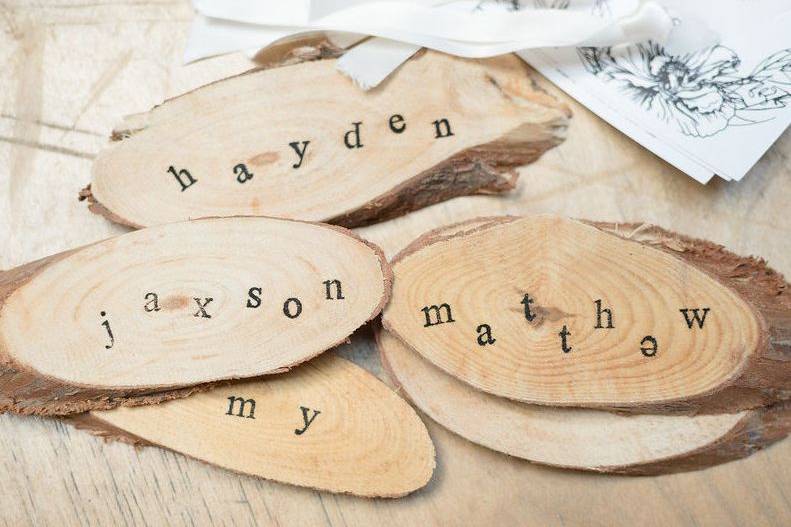 Names on wood