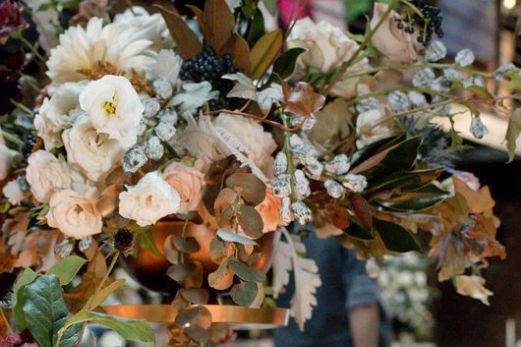 Table setting and floral centerpiece