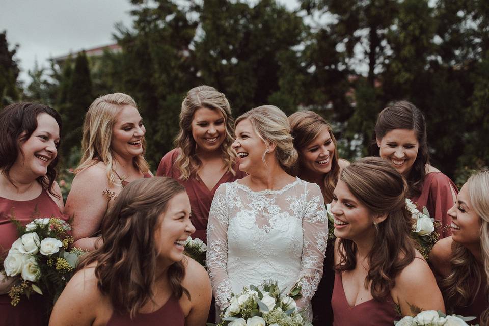 Bride with friends