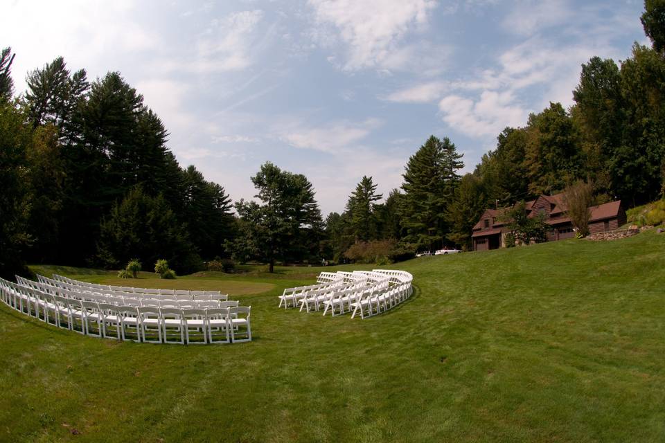 Outdoor wedding setup