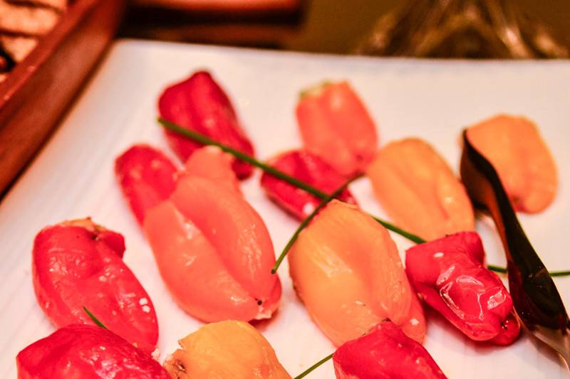 Roasted Sweet Peppers stuffed with Ricotta Cheese and Pine Nuts