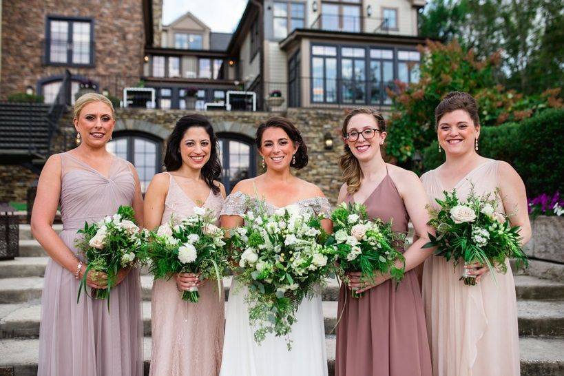 Bride and bridesmaids