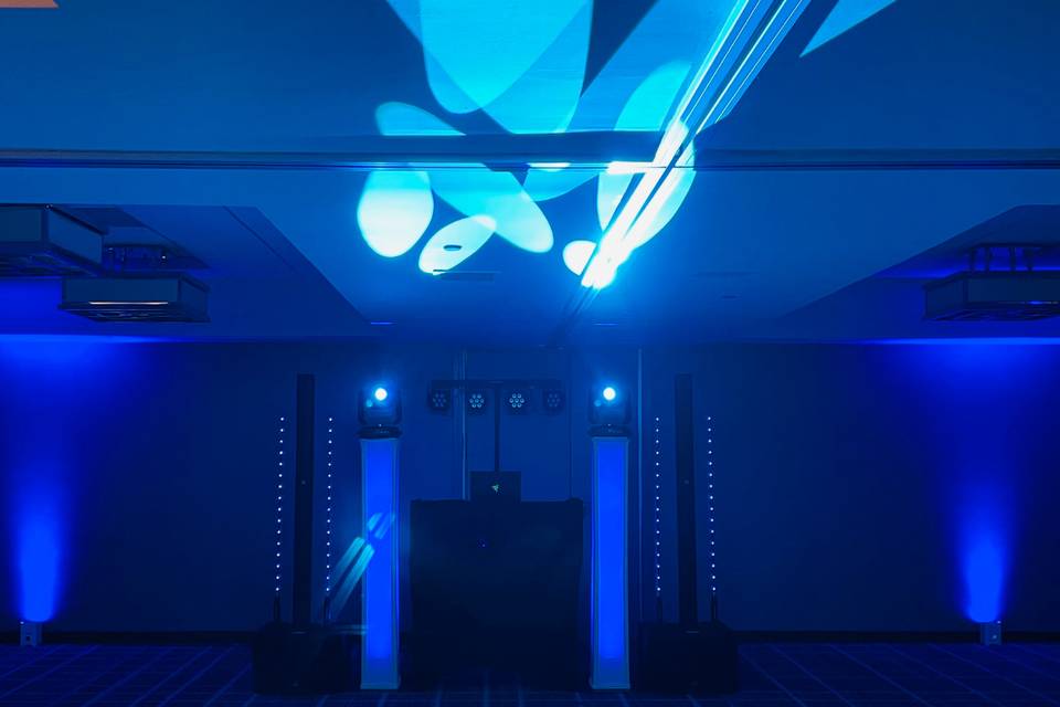 Blue Lighting & DJ Setup