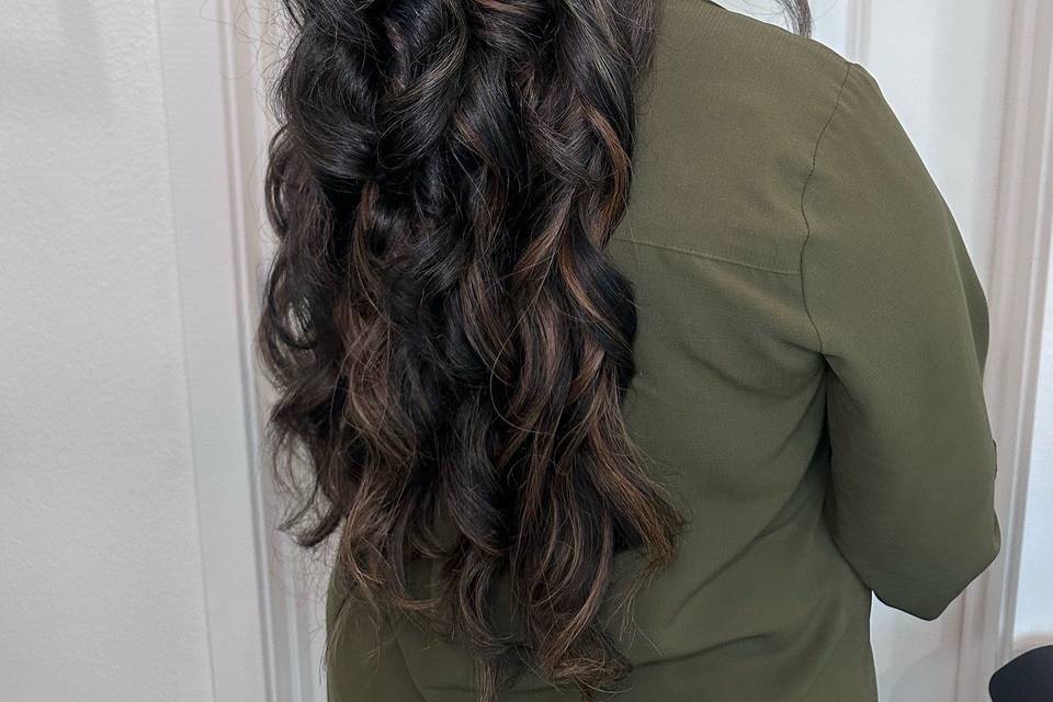 Half up do with braid