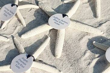 starfish place cards - beach wedding