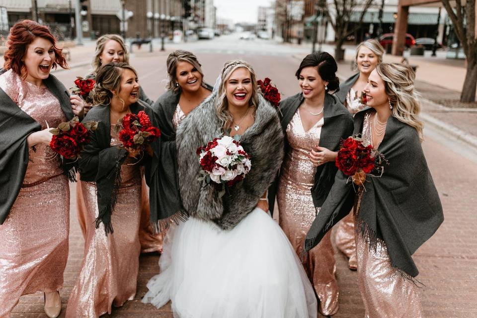 Wedding party glam