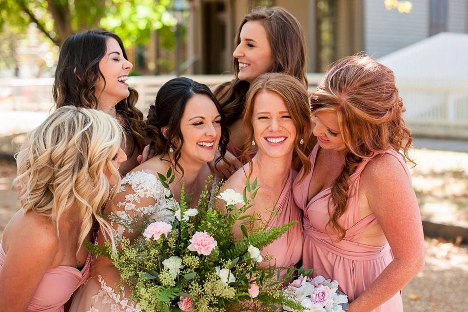 Pretty pink spring bridal glam
