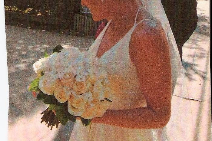 The bride and her bouquet