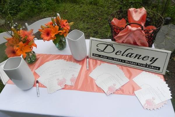 Orange table decor