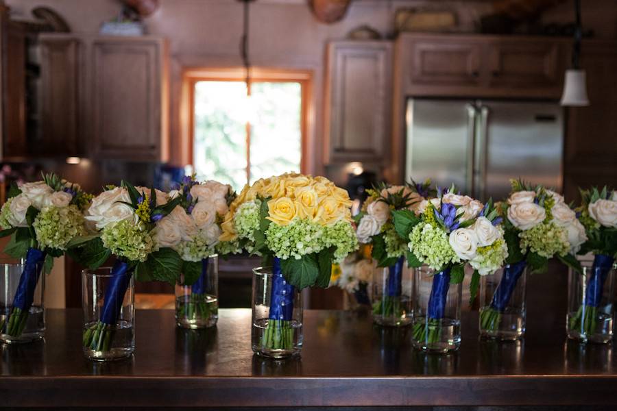 Table of floral arrangements