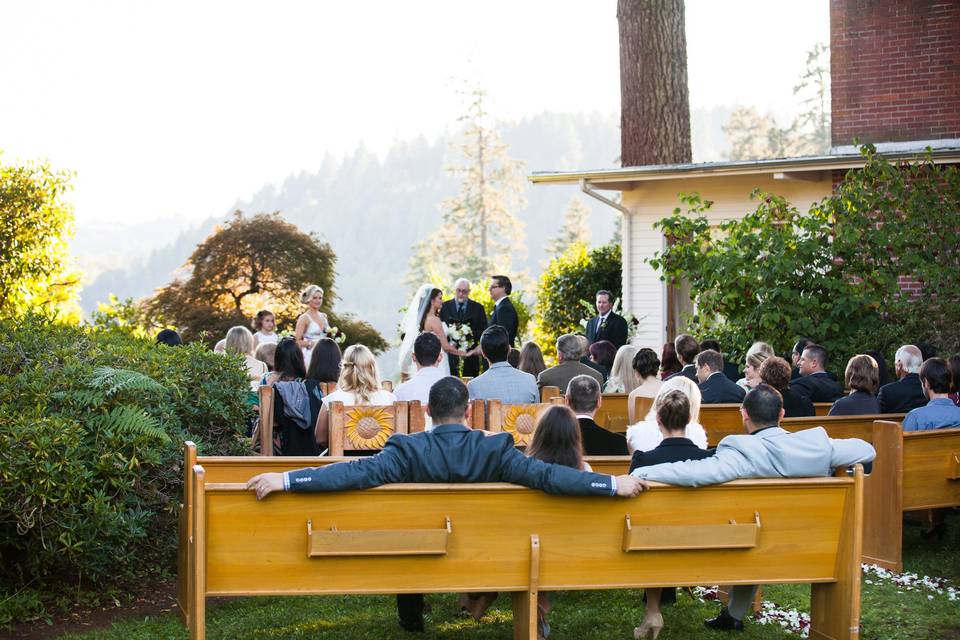 Intimate outdoor ceremony