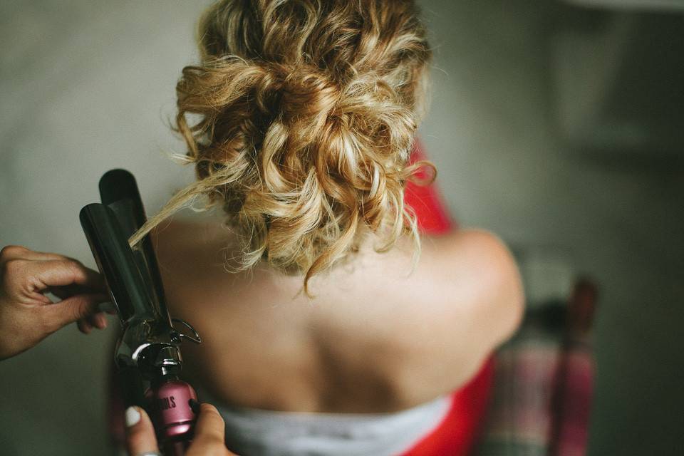 Curled updo