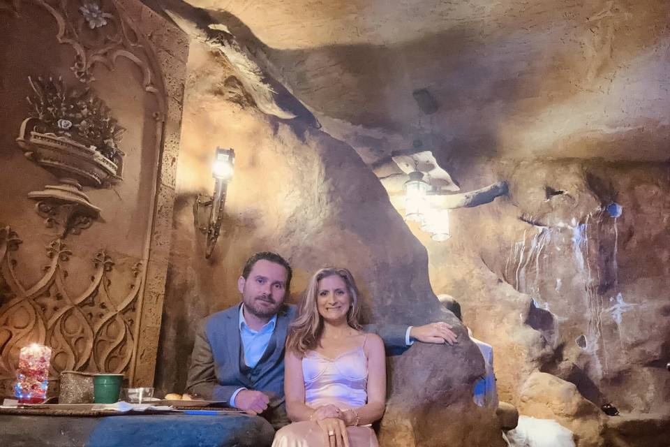 Built in booth in cave