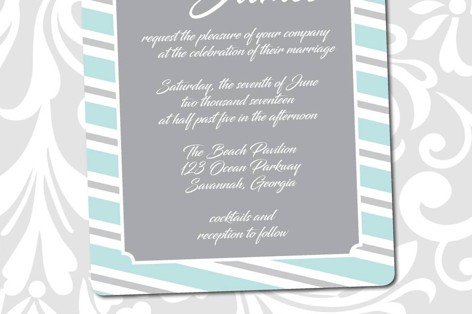 Complete wedding invitation suites - custom printed invitation cards, pocket folders, rsvp cards, envelopes, enclosures, belly bands, monograms squares, custom address printing.