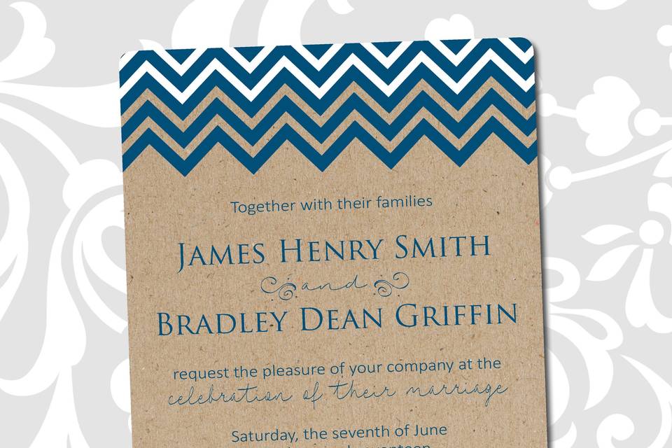 Complete wedding invitation suites - custom printed invitation cards, pocket folders, rsvp cards, envelopes, enclosures, belly bands, monograms squares, custom address printing.