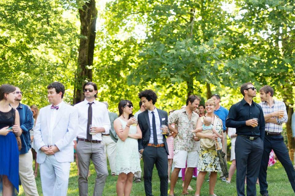 Wedding Guests at Water's Edge