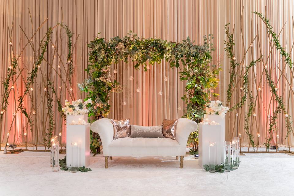 Greenery arch backdrop recepti