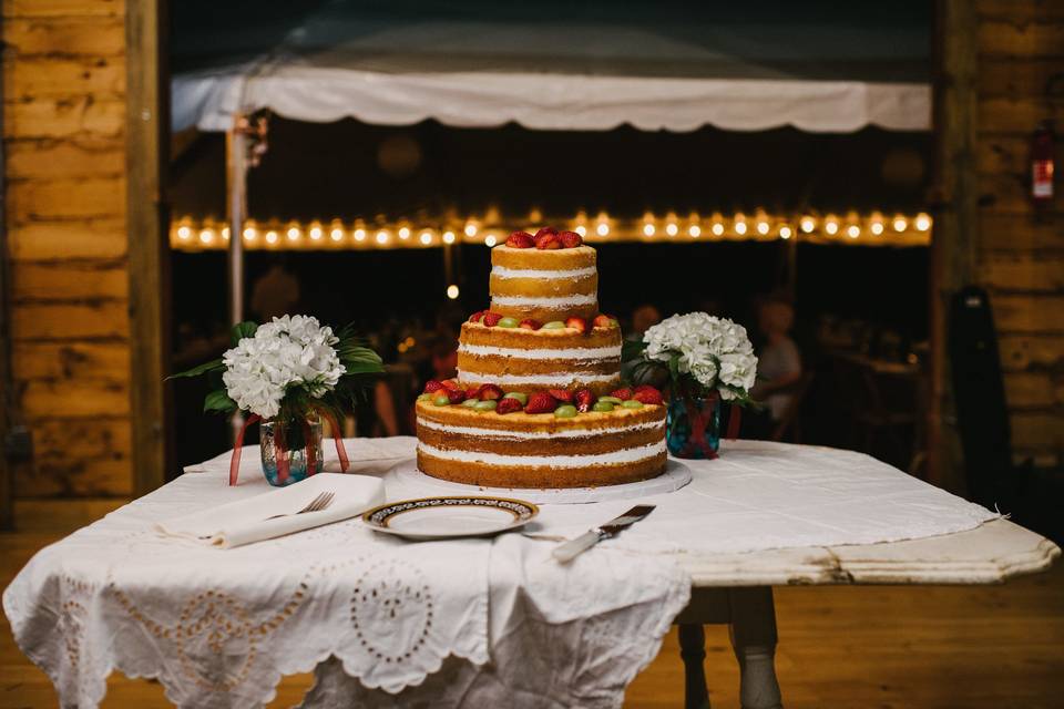 Naked wedding cake