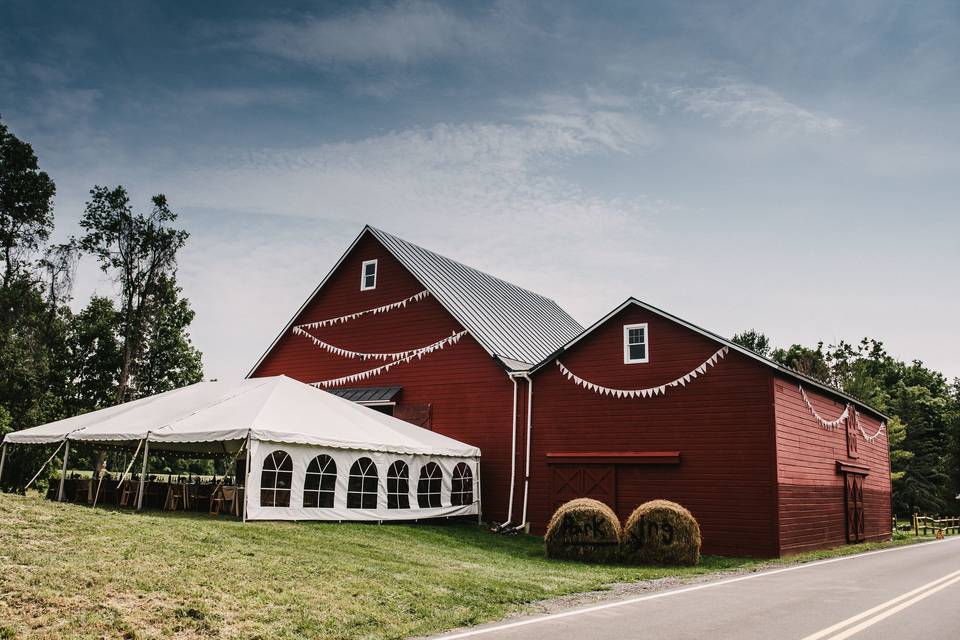 Barn and tent exterior