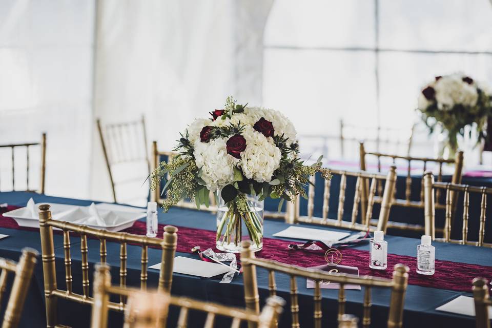 Gold Chiavari Chairs with Navy